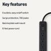 imageAmazon Basics Surge Protector Power Strip 6Outlet 790 Joules 6ft Extension Cord Black
