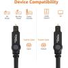 imageAmazon Basics Toslink Digital Optical Audio Cable MultiChannel for Audio System Sound Bar Home Theatre GoldPlated Connectors 6 Foot Black33 Feet