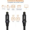 imageAmazon Basics Toslink Digital Optical Audio Cable MultiChannel for Audio System Sound Bar Home Theatre GoldPlated Connectors 6 Foot Black98 Feet