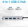imageAmazon Basics USB 3231 Gen 2 Hub Dock 10Gbps USBC to 1xUSBC  3xUSBA Works with WindowsMac Silver Black