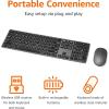 imageAmazon Basics Ultra Premium Wireless Keyboard and Mouse Combo  Rechargeable Ultra Slim Design Quiet Full Size Number Pad Unifying Receiver BlackQWERTY