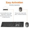 imageAmazon Basics Ultra Premium Wireless Keyboard and Mouse Combo  Rechargeable Ultra Slim Design Quiet Full Size Number Pad Unifying Receiver BlackQWERTY