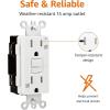 imageAmazon Basics WeatherResistant GFCI Receptacle with LED Indicator SelfTest Feature 20 Amp WhiteWhite