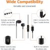 imageAmazon Basics Wired Earbuds with Microphone In Ear Headphones USBC 42 ft long cable SML Ear Tips One size BlackUSBC