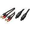 imageAmazon Basics 2Male to 2Male RCA Audio Stereo Subwoofer Cable  4 Feet ampamp Digital Optical Audio Toslink Sound Bar TV Cable  6 Feet