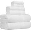 imageAmazon Basics 6 Piece hand towels for bathroom Fade Resistant 100 Cotton Hand Towels soft absorbent bathroom hand towels 6  Pack 26x16 Navy BlueWhite