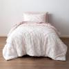 imageAmazon Basics 7Piece Kids BedinaBag Jacquard Microfiber Bedding Set with Comforter Sheets Pillowcases and Pillow Covers AllSeason Pink Tufted FullQueenPink Tufted