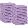 imageAmazon Basics Fast Drying Cotton Washcloths for Bathroom Machine Washable Soft and Absorbent 12 x 12 in White 60 PackLavender