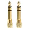 imageAmazon Basics Gold Plated 635mm 14 Male to 35mm 18 Female audio Stereo Headphone Adapter  2PackGold