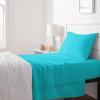 imageAmazon Basics Kids Soft EasyWash Lightweight Microfiber 4Piece Sheet Set Queen Unicorn and RainbowBright Aqua
