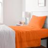 imageAmazon Basics Kids Soft EasyWash Lightweight Microfiber 4Piece Sheet Set Queen Unicorn and RainbowBright Orange