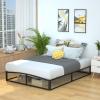 imageAmazon Basics Metal Platform Bed Frame with Wood Slat Support 6 Inches High Twin BlackQueen