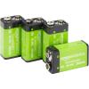 imageAmazon Basics Rechargeable 9 Volt Batteries 4Pack NiMH 200 mAh Long Lasting Power Recharge up to 1000x Times  PreCharged9 Volt