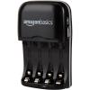 imageAmazon Basics Rechargeable Battery Charger for AA ampamp AAA NickelMetal Hydride NiMH Batteries with USB Charging Port Black