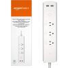 imageAmazon Basics Smart Plug Power Strip with 3 Individually Controlled Outlets and 2 USB Ports 1 USBA and 1 USBC Works with Alexa Only 24 GHz WiFi No Hub Required White3 Individually Controlled Outlets and 2 USB Ports