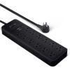 imageAmazon Basics Surge Protector Power Strip 12Outlet 4000 Joules 8ft Extension Cord Rectangle for Home Office Gaming Room BlackBlack