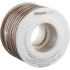 imageAmazon Basics 16Gauge Speaker Wire Cable 50 feet Transparent50 Feet