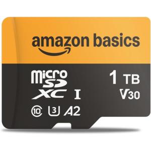 imageAmazon Basics 256GB microSDXC Card with Adapter Read Speed Up to 200MBs 1Pack1TB