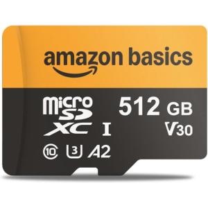 imageAmazon Basics 256GB microSDXC Card with Adapter Read Speed Up to 200MBs 1Pack512GB