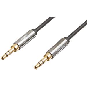 imageAmazon Basics 2Pack 35mm Aux Audio Cable for Stereo Speaker or Subwoofer with GoldPlated Plugs 4 Foot BlackBlack
