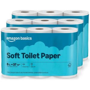 imageAmazon Basics 2Ply Soft Toilet Paper 30 Rolls 5 Packs of 6 Equivalent to 185 Regular Rolls Packaging May Vary350 sheet Pack of 18