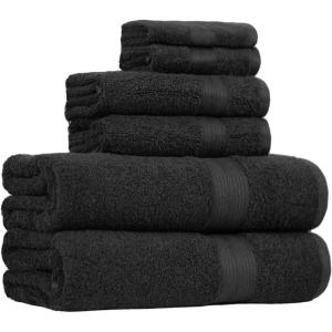 imageAmazon Basics 6 Piece hand towels for bathroom Fade Resistant 100 Cotton Hand Towels soft absorbent bathroom hand towels 6  Pack 26x16 Navy BlueBlack
