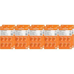 imageAmazon Basics 60Pack Hearing Aid Size 312 ZincAir Batteries 145 Volt Brown Tab 4Year Shelf Life ChildSafe Package Use Scissors to OpenSize 13