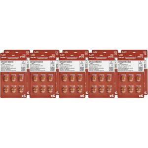 imageAmazon Basics 60Pack Hearing Aid Size 312 ZincAir Batteries 145 Volt Brown Tab 4Year Shelf Life ChildSafe Package Use Scissors to OpenSize 312