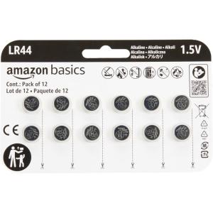 imageAmazon Basics 6Pack LR44 Alkaline Button Coin Cell Battery 15 Volt Long Lasting Power MercuryFree12 Count