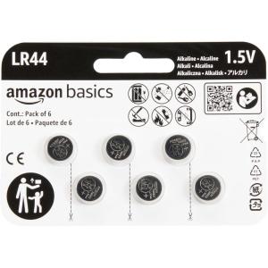 imageAmazon Basics 6Pack LR44 Alkaline Button Coin Cell Battery 15 Volt Long Lasting Power MercuryFree6 Count