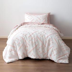 imageAmazon Basics 7Piece Kids BedinaBag Jacquard Microfiber Bedding Set with Comforter Sheets Pillowcases and Pillow Covers AllSeason Pink Tufted FullQueenPink Tufted