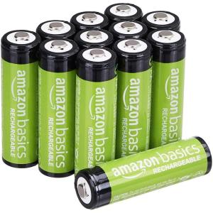 imageAmazon Basics 8Pack Rechargeable AA NiMH Batteries 2000 mAh 12V Recharge up to 1000x Times PreCharged12 Count Pack of 1