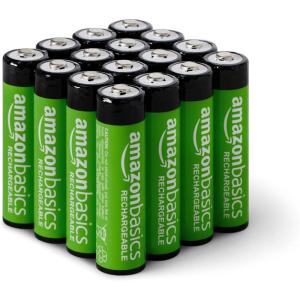 imageAmazon Basics 8Pack Rechargeable AA NiMH Batteries 2000 mAh 12V Recharge up to 1000x Times PreCharged16 Count Pack of 1