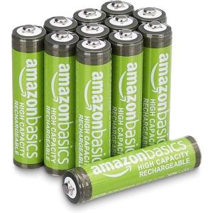 imageAmazon Basics 8Pack Rechargeable AAA NiMH HighCapacity Batteries 850 mAh 12V Recharge up to 500x Times PreCharged12 Count Pack of 1
