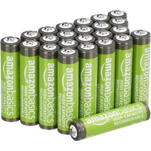 imageAmazon Basics 8Pack Rechargeable AAA NiMH HighCapacity Batteries 850 mAh 12V Recharge up to 500x Times PreCharged24 Count Pack of 1