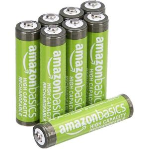imageAmazon Basics 8Pack Rechargeable AAA NiMH HighCapacity Batteries 850 mAh 12V Recharge up to 500x Times PreCharged8 Count Pack of 1