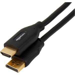imageAmazon Basics DisplayPort to HDMI Cable UniDirectional 4K30Hz 1920x1200 1080p 6 ft Black5Pack