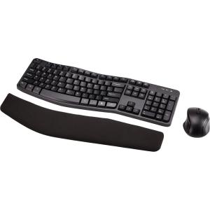 imageAmazon Basics Ergonomic Wireless Keyboard and Mouse Combo for Comfortable PC and Laptop Use 24 GHz USB Black