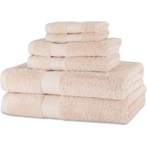 imageAmazon Basics FadeResistant 100 Cotton Washcloth 12 Pack 12quotx12quot TealBlush Pink