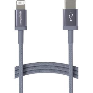 imageAmazon Basics Fast Charging USBC to Lightning iPhone Charger Cable Nylon Braided Cord MFi Certified Compatible Charger for Apple iPhone 14 13 12 11 X Xs Pro Pro Max Plus iPad 6 feet Dark GrayDark Gray