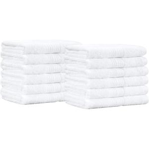 imageAmazon Basics Fast Drying Cotton Washcloths for Bathroom Machine Washable Soft and Absorbent 12 x 12 in White 60 PackWhite