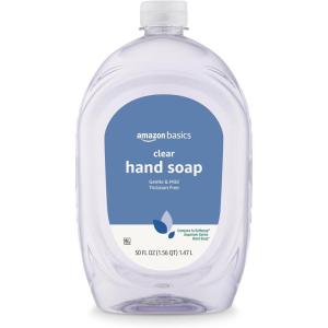 imageAmazon Basics Gentle ampamp Mild Clear Liquid Hand Soap Refill Triclosanfree 50 Fluid Ounces 1Pack Previously Solimo