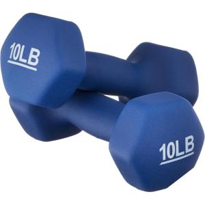 imageAmazon Basics Neoprene Dumbbell Hand Weights for Exercise and Muscle Toning10 Pound  Pair