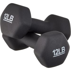 imageAmazon Basics Neoprene Dumbbell Hand Weights for Exercise and Muscle Toning12 Pound  Pair