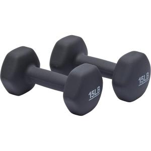 imageAmazon Basics Neoprene Dumbbell Hand Weights for Exercise and Muscle Toning15 Pound  Pair