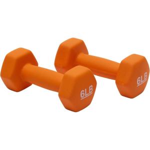 imageAmazon Basics Neoprene Dumbbell Hand Weights for Exercise and Muscle Toning6 Pound  Pair
