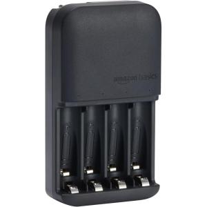 imageAmazon Basics NiMh Rechargeable Batteries 4 AA ampamp 4 AAA with 4 Bay Battery Charger Type A American Plug Black 8 Count4Bay