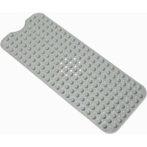 imageAmazon Basics NonSlip Bath Mat with Suction Cups for Tub and Shower 40quot x 16quot Grey