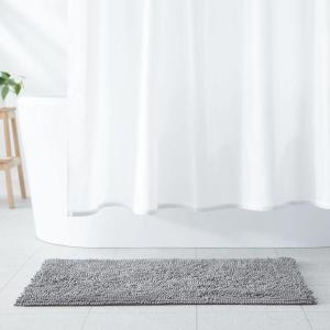 imageAmazon Basics Platinum Bathroom Rugs Extra Soft and Comfortable Shag Bath Mats NonSlip Quick Drying Machine Washable for Bathroom Floor Tub and Shower 21quot x 34quot PlatinumPlatinum