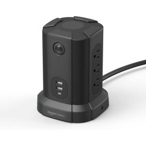 imageAmazon Basics Rectangular Power Strip Tower Surge Protector 1080J 9 Outlet with Integrated USB Charging Ports 2 USBA and 1 USBC 15A 6ft Cord Black6 Feet
